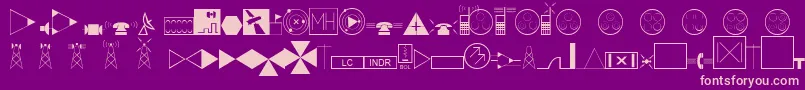 フォントEsriTelecom – 紫の背景にピンクのフォント