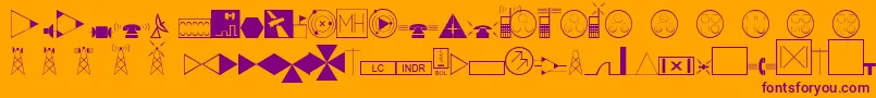 Fonte EsriTelecom – fontes roxas em um fundo laranja