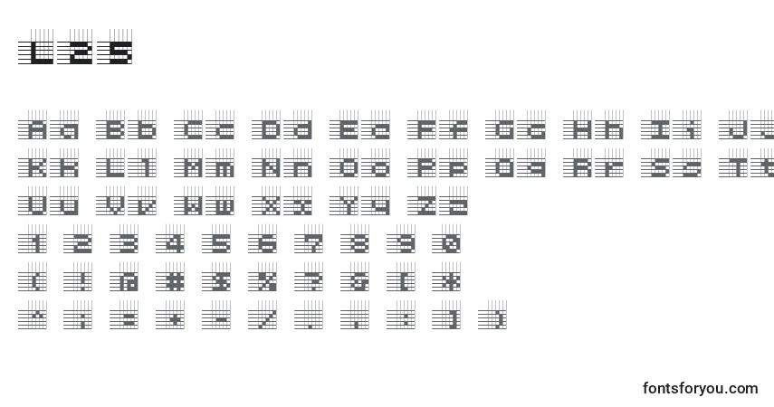 A fonte L25 – alfabeto, números, caracteres especiais