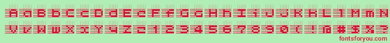 L25 Font – Red Fonts on Green Background