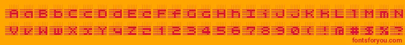 L25 Font – Red Fonts on Orange Background