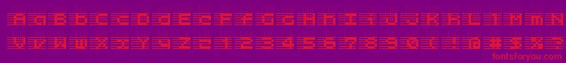 フォントL25 – 紫の背景に赤い文字