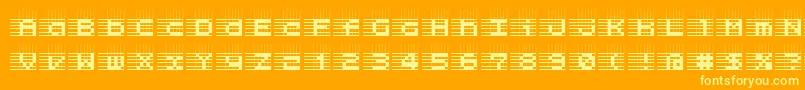 L25 Font – Yellow Fonts on Orange Background