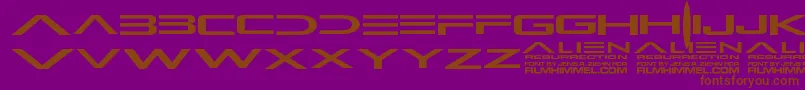 AlienResurrection Font – Brown Fonts on Purple Background