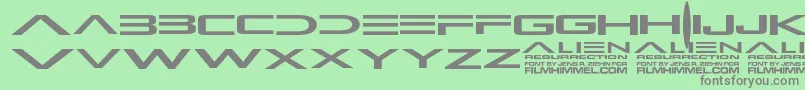 AlienResurrection Font – Gray Fonts on Green Background