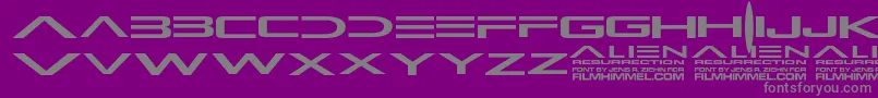 AlienResurrection Font – Gray Fonts on Purple Background