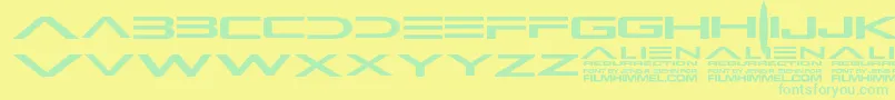 Czcionka AlienResurrection – zielone czcionki na żółtym tle
