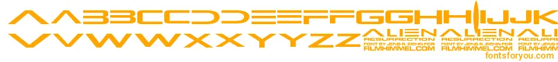AlienResurrection Font – Orange Fonts on White Background