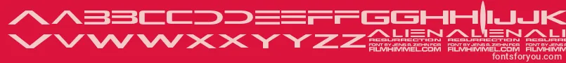 Шрифт AlienResurrection – розовые шрифты на красном фоне