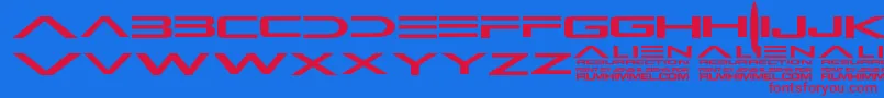 AlienResurrection Font – Red Fonts on Blue Background