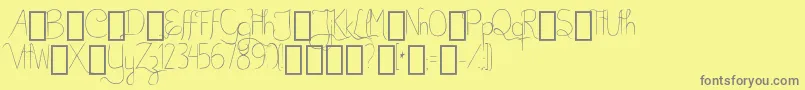BellaKABetterPlaceAlts-fontti – harmaat kirjasimet keltaisella taustalla