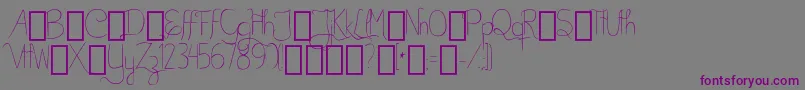フォントBellaKABetterPlaceAlts – 紫色のフォント、灰色の背景