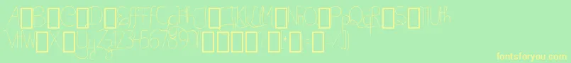 BellaKABetterPlaceAlts-fontti – keltaiset fontit vihreällä taustalla