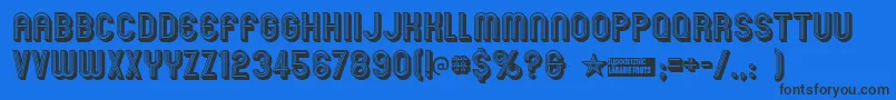 Mexcellent3D Font – Black Fonts on Blue Background