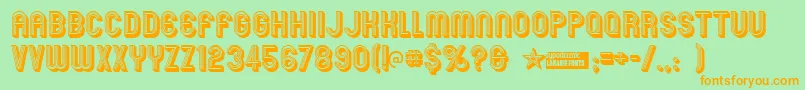 Mexcellent3D-Schriftart – Orangefarbene Schriften auf grünem Hintergrund