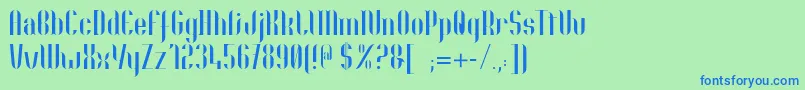 Nolla01 Font – Blue Fonts on Green Background