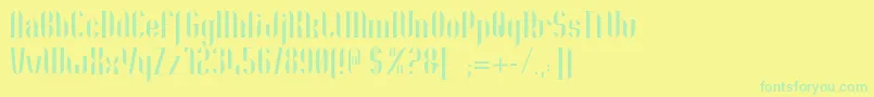Nolla01 Font – Green Fonts on Yellow Background