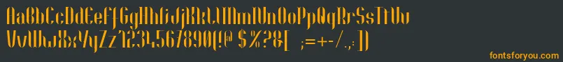 フォントNolla01 – 黒い背景にオレンジの文字