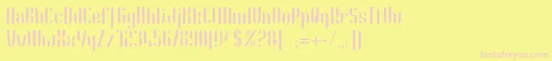フォントNolla01 – ピンクのフォント、黄色の背景