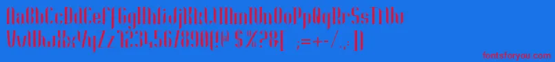 フォントNolla01 – 赤い文字の青い背景
