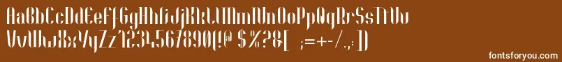 Nolla01-Schriftart – Weiße Schriften auf braunem Hintergrund