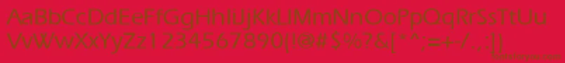 Fonte ErgoemediumRegular – fontes marrons em um fundo vermelho