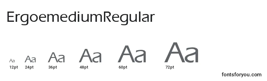 Размеры шрифта ErgoemediumRegular
