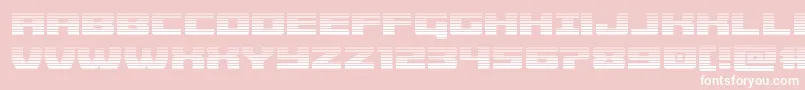 Cruiserfortressgrad-Schriftart – Weiße Schriften auf rosa Hintergrund