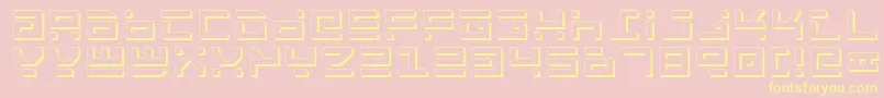 Rockts-Schriftart – Gelbe Schriften auf rosa Hintergrund