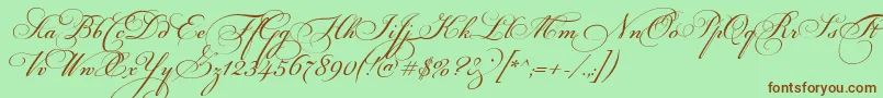 FloriselScriptThin Font – Brown Fonts on Green Background