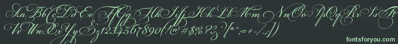 FloriselScriptThin Font – Green Fonts on Black Background