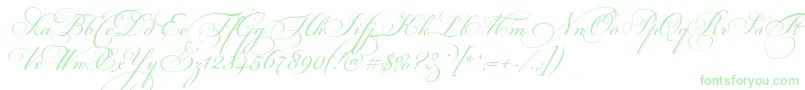 FloriselScriptThin-Schriftart – Grüne Schriften auf weißem Hintergrund