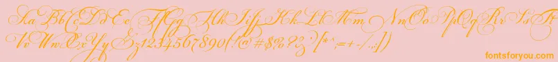 fuente FloriselScriptThin – Fuentes Naranjas Sobre Fondo Rosa
