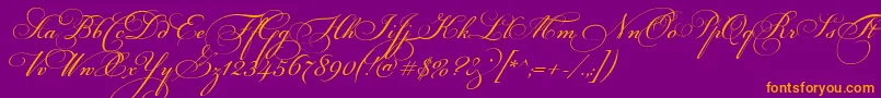 Police FloriselScriptThin – polices orange sur fond violet