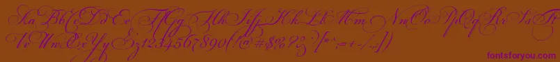 FloriselScriptThin-Schriftart – Violette Schriften auf braunem Hintergrund