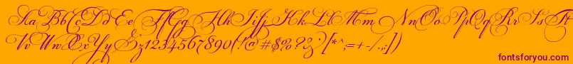 fuente FloriselScriptThin – Fuentes Moradas Sobre Fondo Naranja