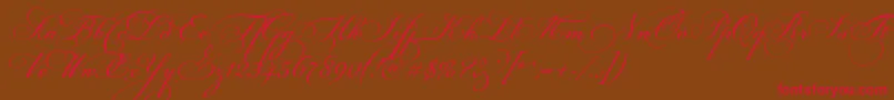 FloriselScriptThin-Schriftart – Rote Schriften auf braunem Hintergrund