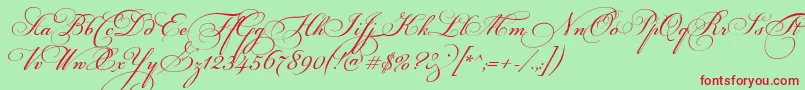 FloriselScriptThin Font – Red Fonts on Green Background