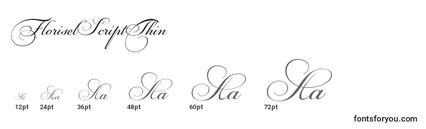 FloriselScriptThin Font Sizes