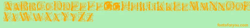 ElzevierRegular Font – Orange Fonts on Green Background