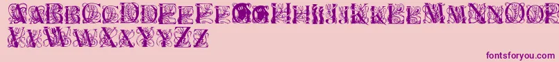 ElzevierRegular-Schriftart – Violette Schriften auf rosa Hintergrund