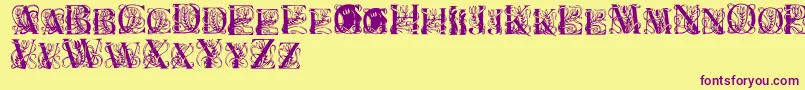 ElzevierRegular Font – Purple Fonts on Yellow Background