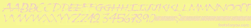 Turnup Font – Pink Fonts on Yellow Background