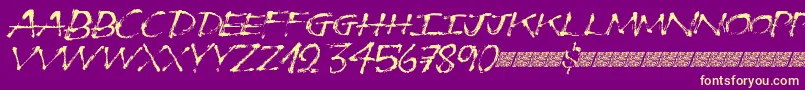 Turnup Font – Yellow Fonts on Purple Background