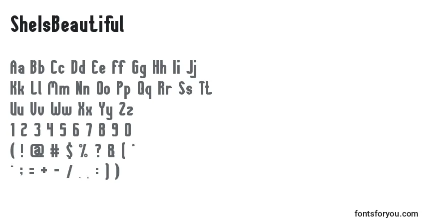 Schriftart SheIsBeautiful – Alphabet, Zahlen, spezielle Symbole