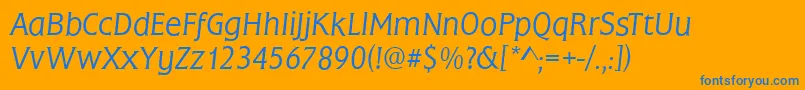 FrascatiLightItalic Font – Blue Fonts on Orange Background