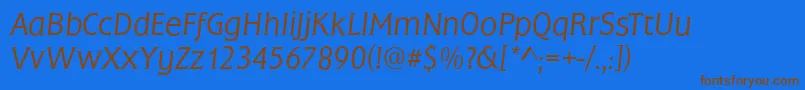 FrascatiLightItalic Font – Brown Fonts on Blue Background