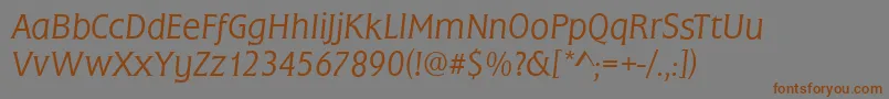 FrascatiLightItalic Font – Brown Fonts on Gray Background