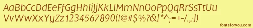 FrascatiLightItalic Font – Brown Fonts on Yellow Background