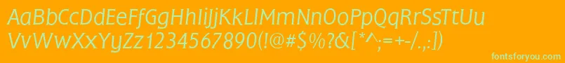 FrascatiLightItalic Font – Green Fonts on Orange Background